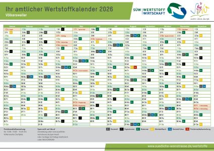 Müllkalender Völkersweiler 2026